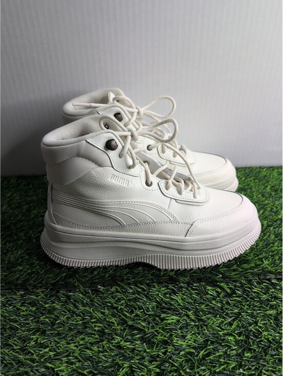 Puma Shoes - PUMA Mayra Lace Up High Top  Womens Off White Sneakers Casual Shoes 39231603